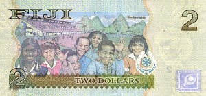 Купюра в 2 фиджийских доллара. Обратная сторона