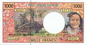 Французский тихоокеанский франк 1000р