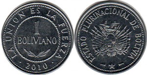 монета боливии 1 боливиано