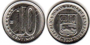 монета венесуэлы 10 сентимо