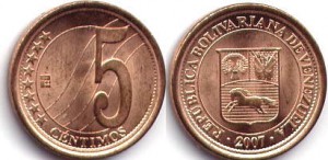 монета венесуэлы 5 сентимо