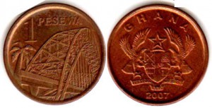 монета ганы 1 песева