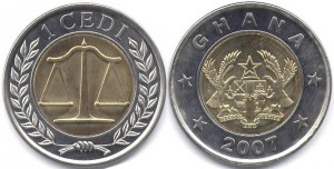 монета ганы 1 седи