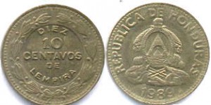 монета гондураса 10 сентаво
