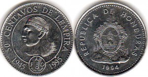 монета гондураса 50 сентаво