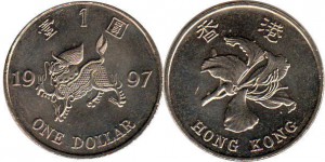 монета гонконга 1 доллар