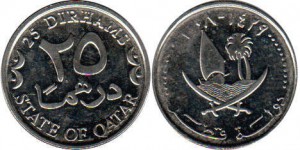 монета катара 25 дирхамов
