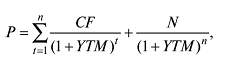 Формула показателя доходности к погашению облигации 3