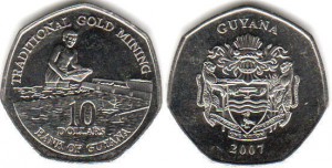 монета гайана 10 долларов