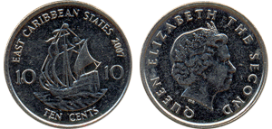 монета гренады 10 центов