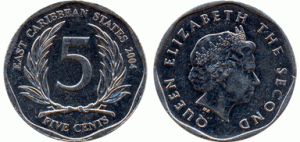 монета гренады 5 центов