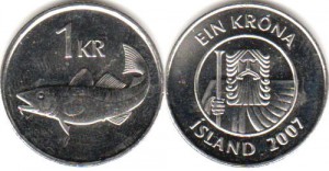 монета исландии 1 крона
