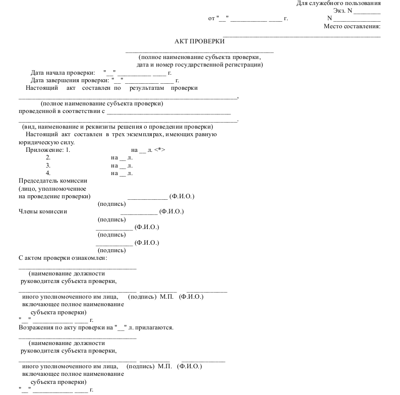 Акт проверки котельной образец