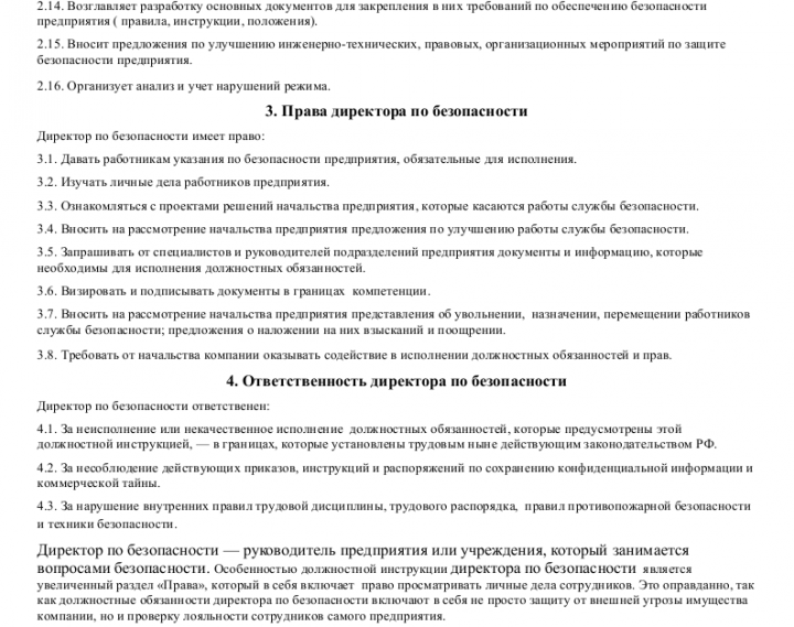 Должностная инструкция директора некоммерческой организации образец