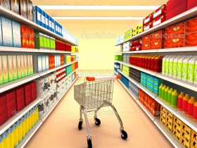 Supermarket. 3d rendered image