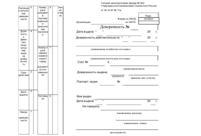 Доверенность на передачу товара - скачать образец и заполнение бланка