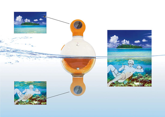 Двойная камера для съёмки под и над водой как товар для бизнеса